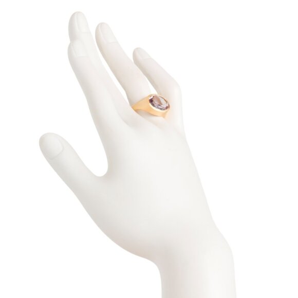 SHAANTI JEWELS  India 18k Sterling Silver Light Pink Amethyst Ring - Picture 2 of 2